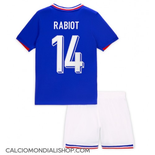 Maglie da calcio Francia Adrien Rabiot #14 Prima Maglia Bambino Europei 2024 Manica Corta (+ Pantaloni corti)